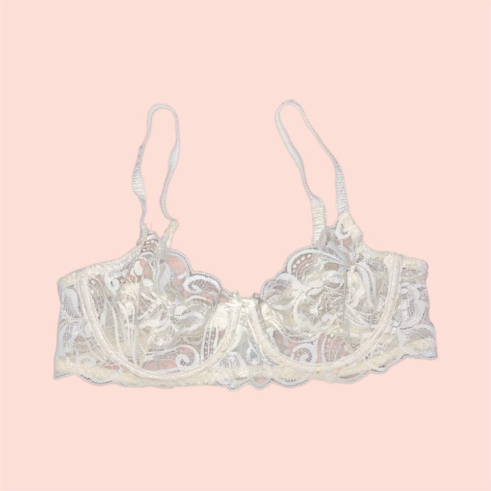 Vintage White Lace Bra
